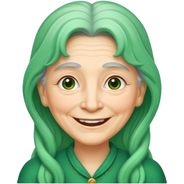 long green haired grandma emoji