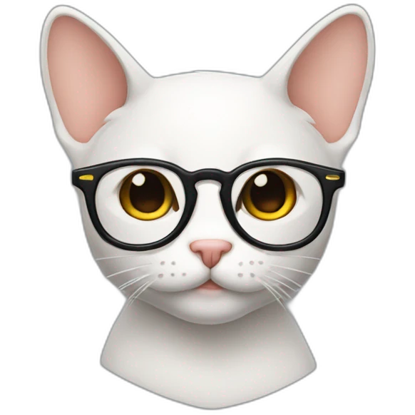 Gato sin pelo y con lentes  emoji