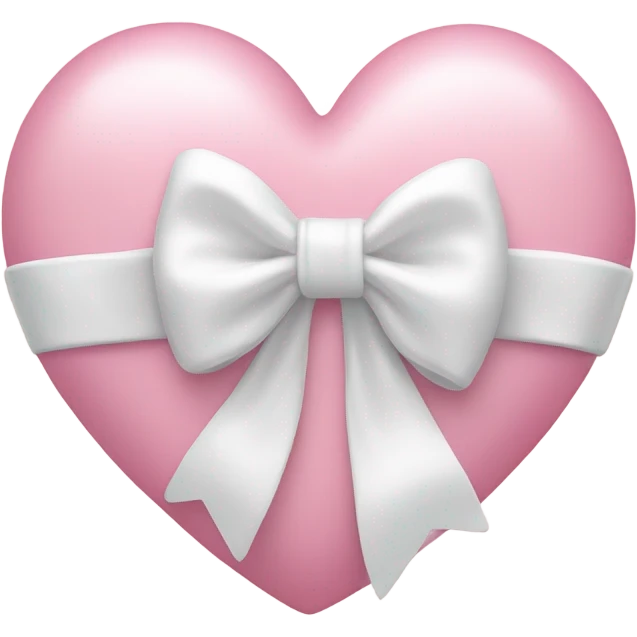 Pastel pink heart with white bow emoji