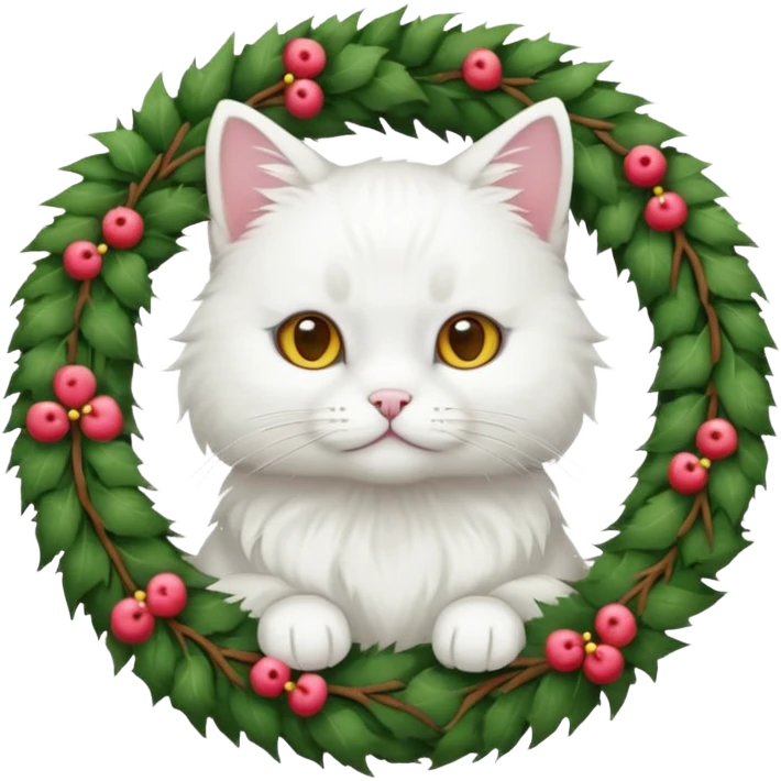 wreath white cat emoji