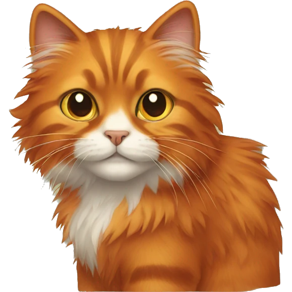 Dark orange fluffy cat emoji