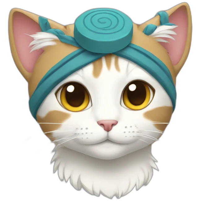 Cat with konoha headband emoji