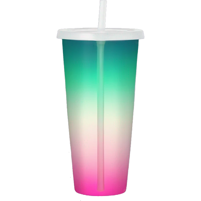 ombre tumbler with handle lid and straw emoji