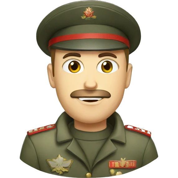 A Russian soldier drinks coffee emoji