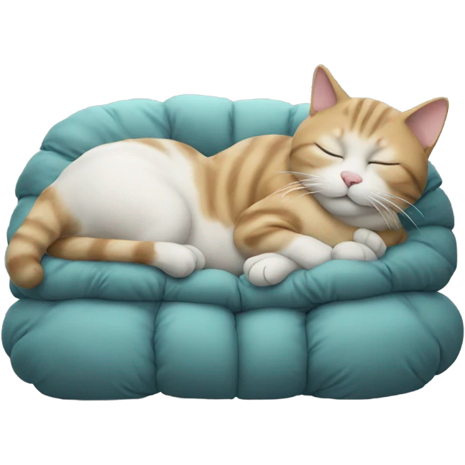 Sleeping cat with puffer emoji