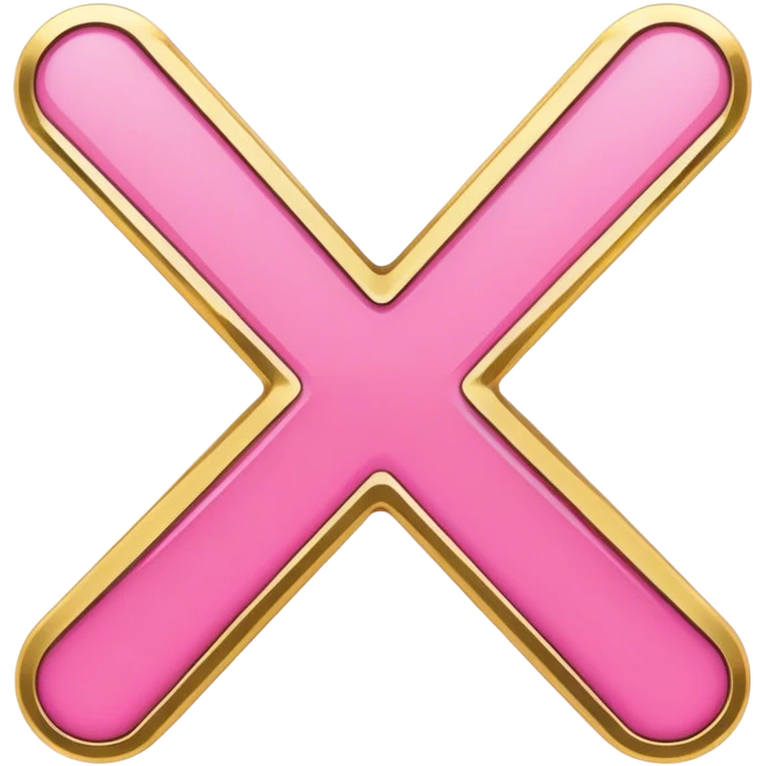 minimalistic pink gold x icon emoji