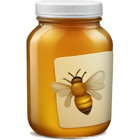 A jar of honey with a plain bottle  emoji