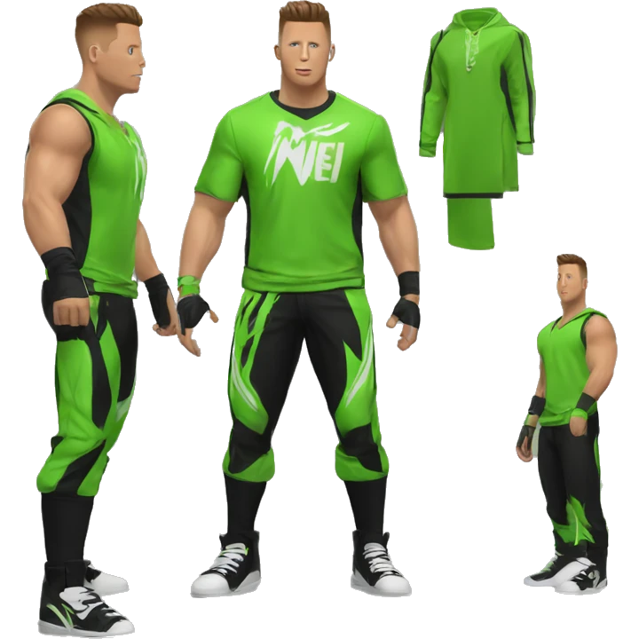The Miz wwe with this clothes green emoji