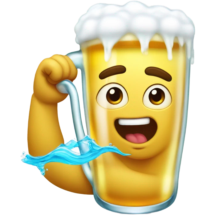 Swimming in glass of beer emoji