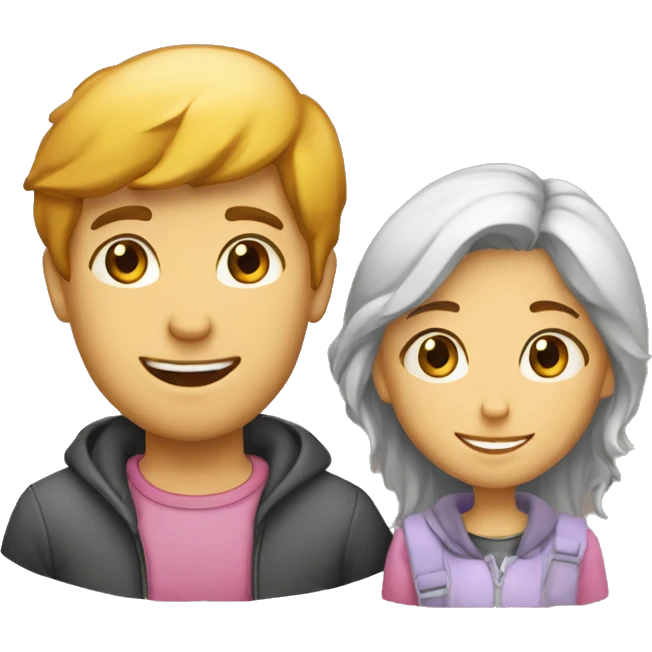 Emoji d’un garçon et une fille amoureuse  emoji