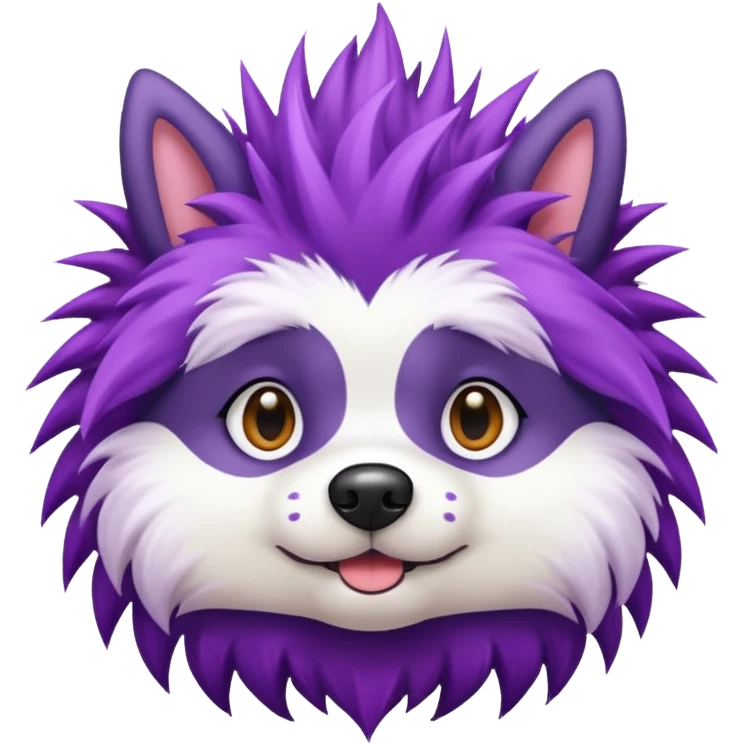 fancy purple spiky haired dog emoji