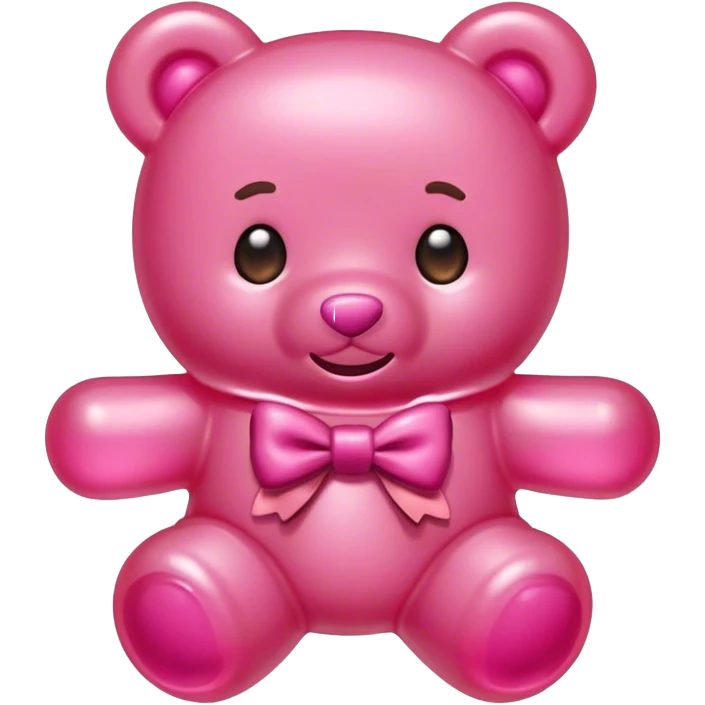 pink boy gummy bear with bow emoji