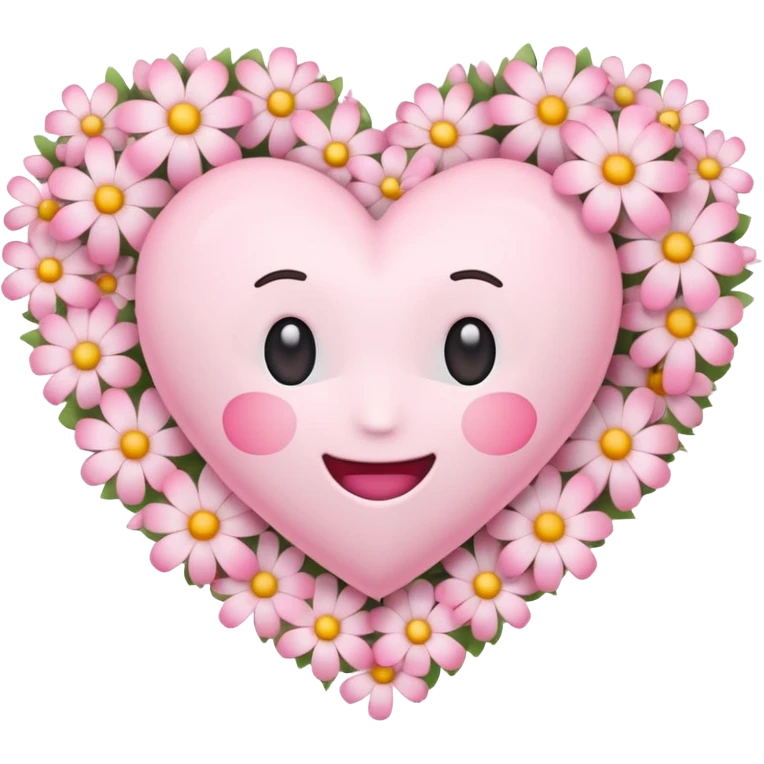 Emoji white heart with pink flowers emoji