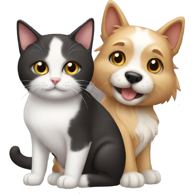 Cat with dog emoji