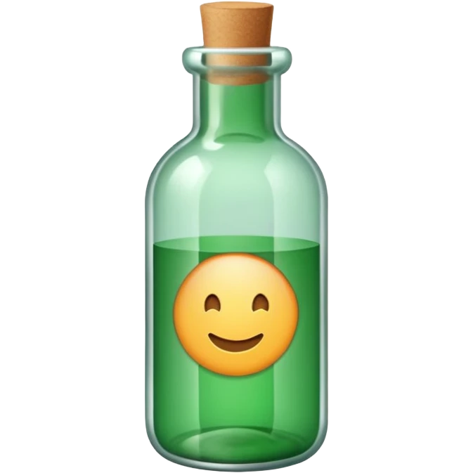 Message letter paper insside green Bottle emoji