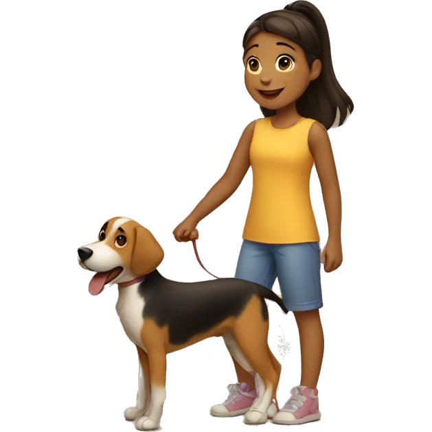Girl playing with a dog emoji