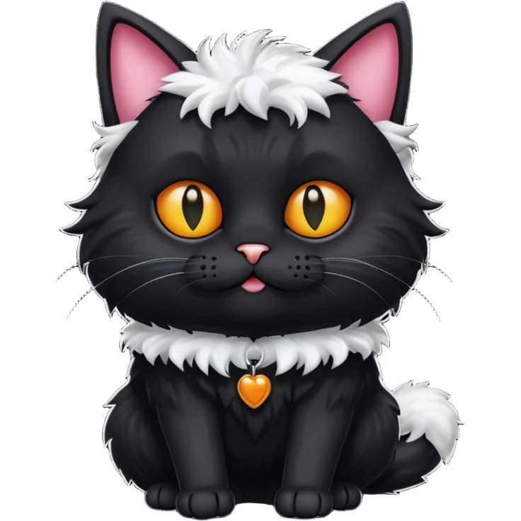 black cat with funny costume emoji