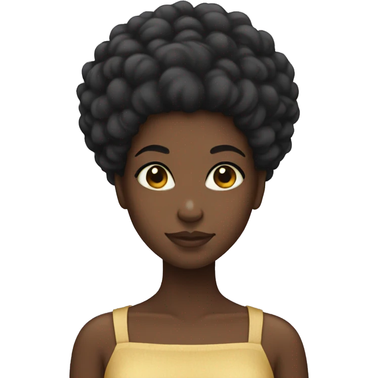 black girl with afro puff emoji