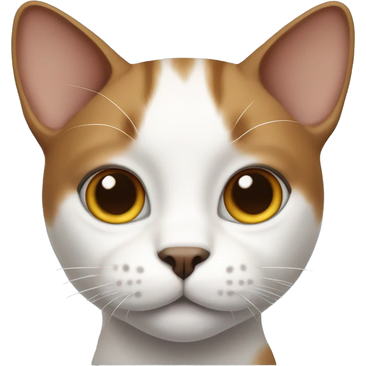 cat, white muzzle, brown ears, spot on nose emoji