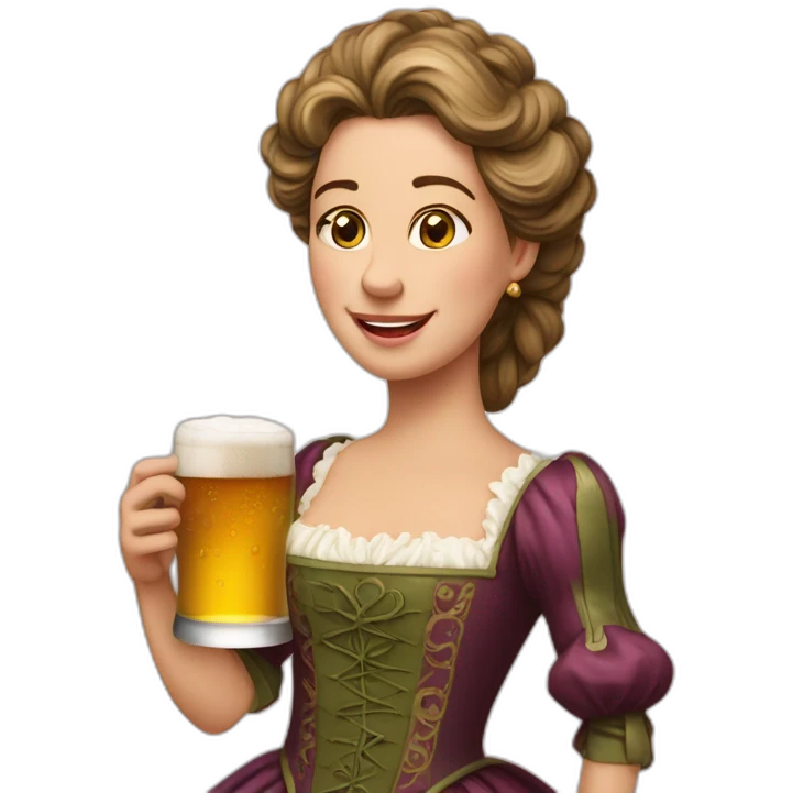 Reine Élisabeth avec une bière emoji