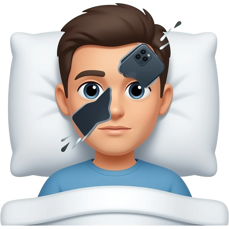phone falls on your face in bed emoji