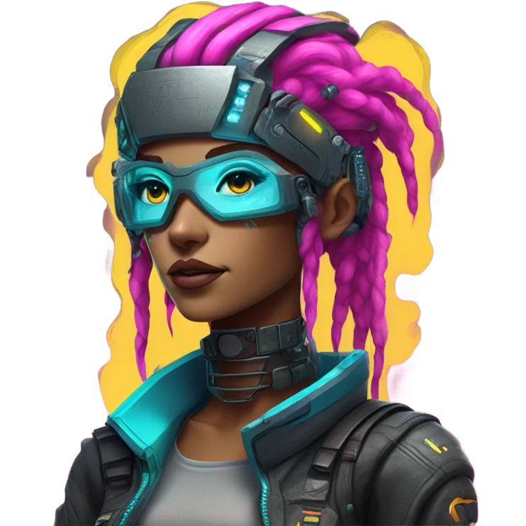 cyberpunk girl neon with scifi headgear emoji