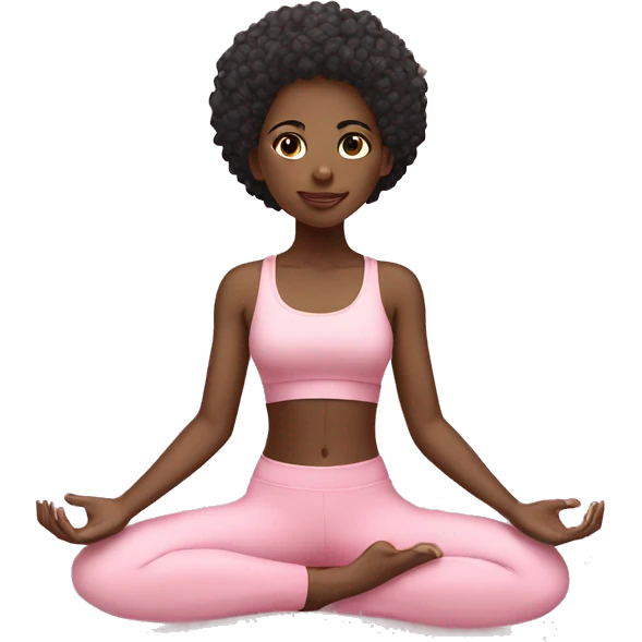 black yoga girl light pink clothes n emoji