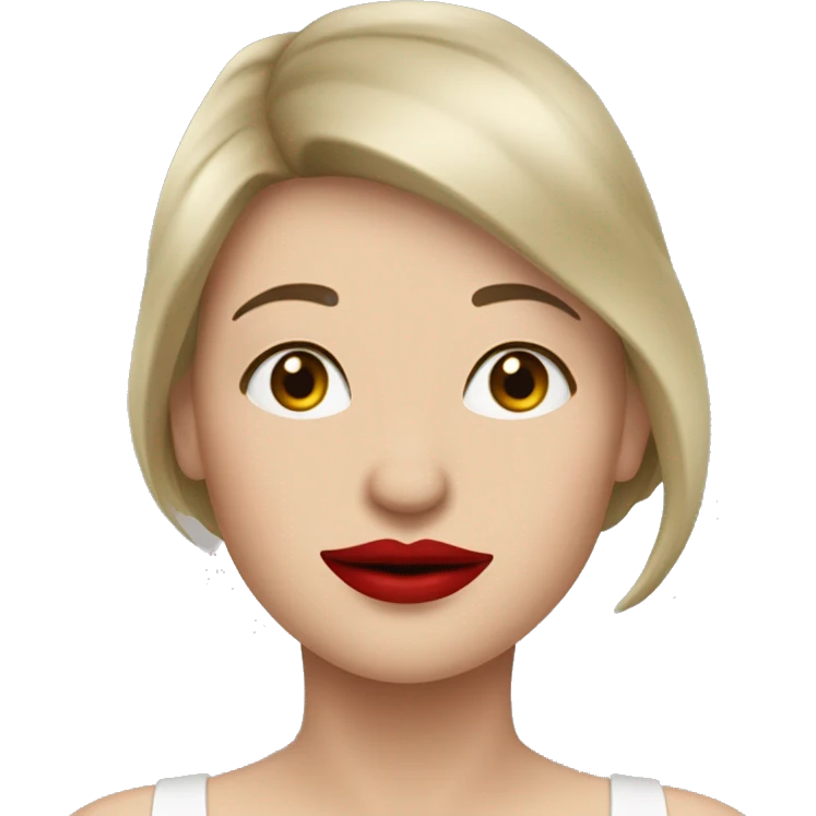Frau mit roten Lippen und schwarzen Haaren  emoji
