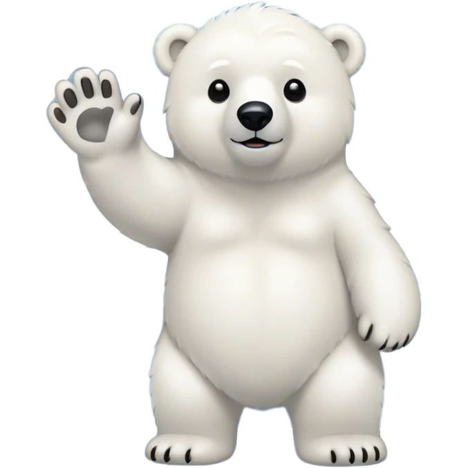 Polar bear waving  emoji