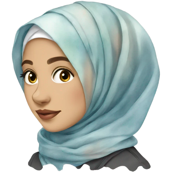 Transparent watercolor hijab emoji
