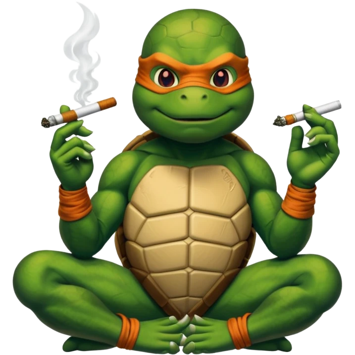 Ninja turtle smoking marijuana emoji