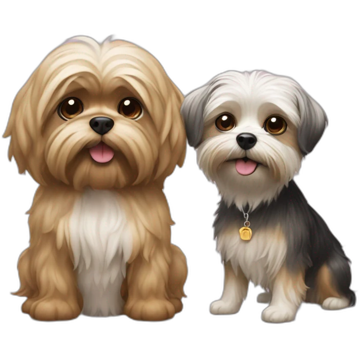 Yorkshire and shitzu emoji