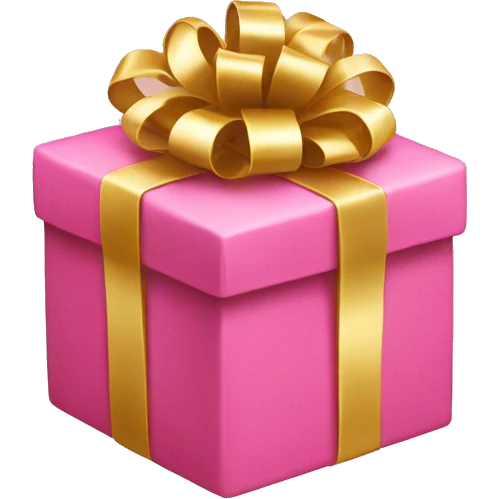 pink and gold present emoji