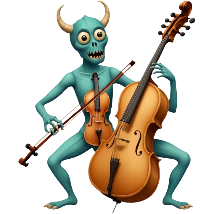 a monster of some kind with some sort of instrument as a part of its body emoji