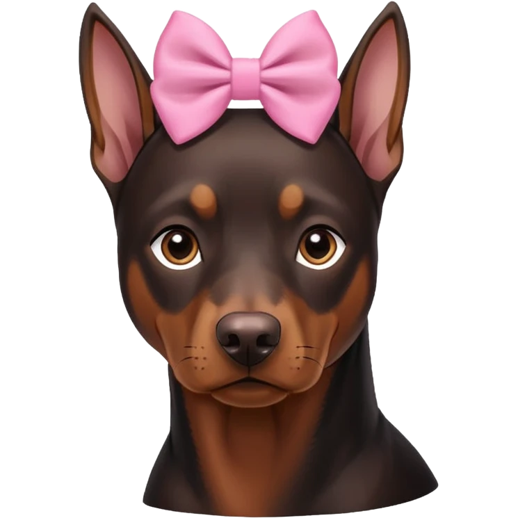 doberman with pink bow emoji