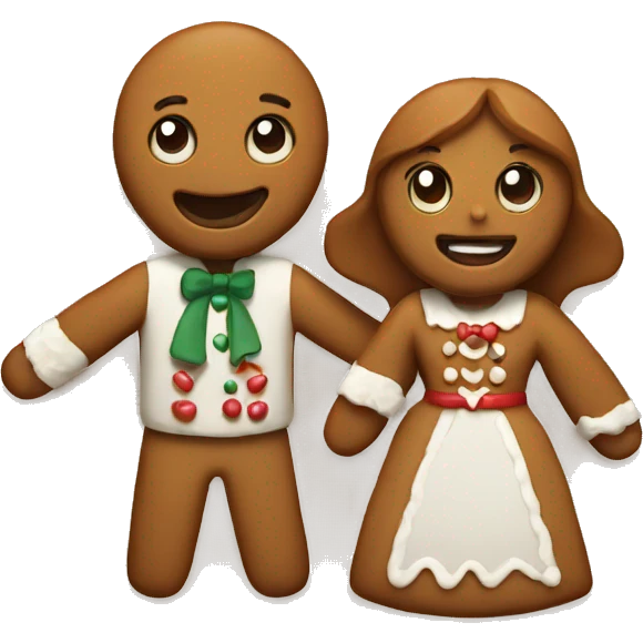 Gingerbread couple emoji