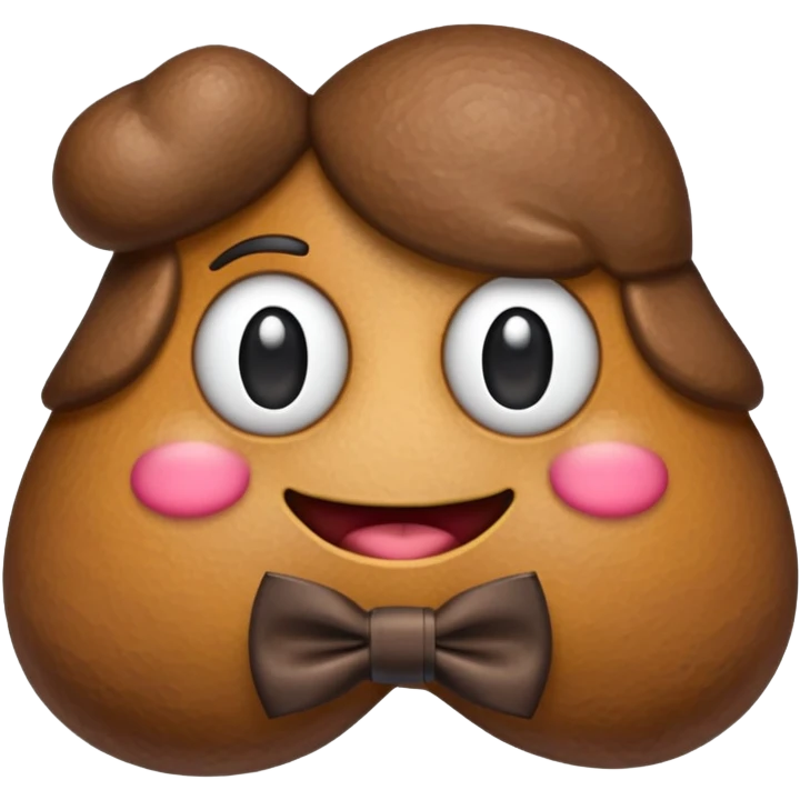 A distinguished poop emoji with a bowtie emoji