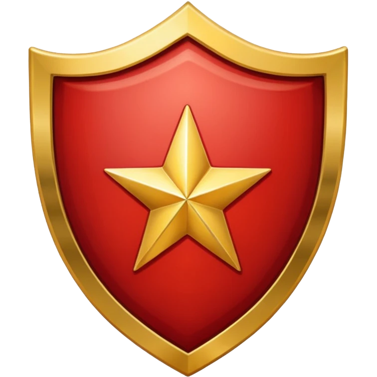 Crimson red shield with star emoji