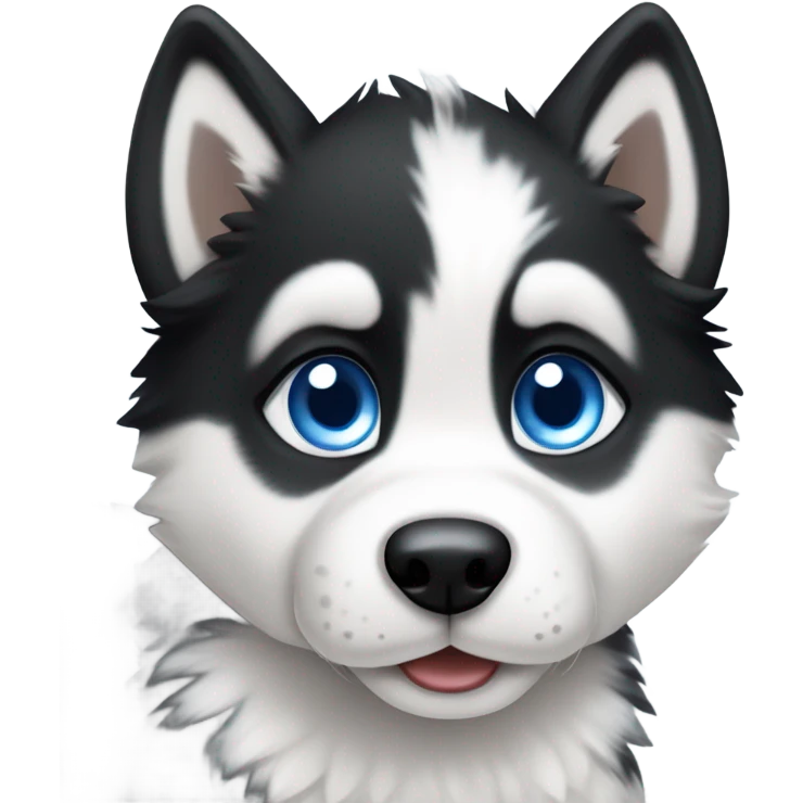 Husky puppy with blue eyes and black and white fur emoji