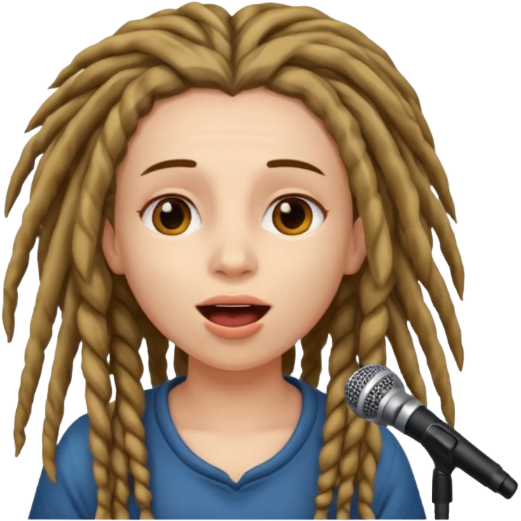 iamgen de chica con rastas cantando emoji