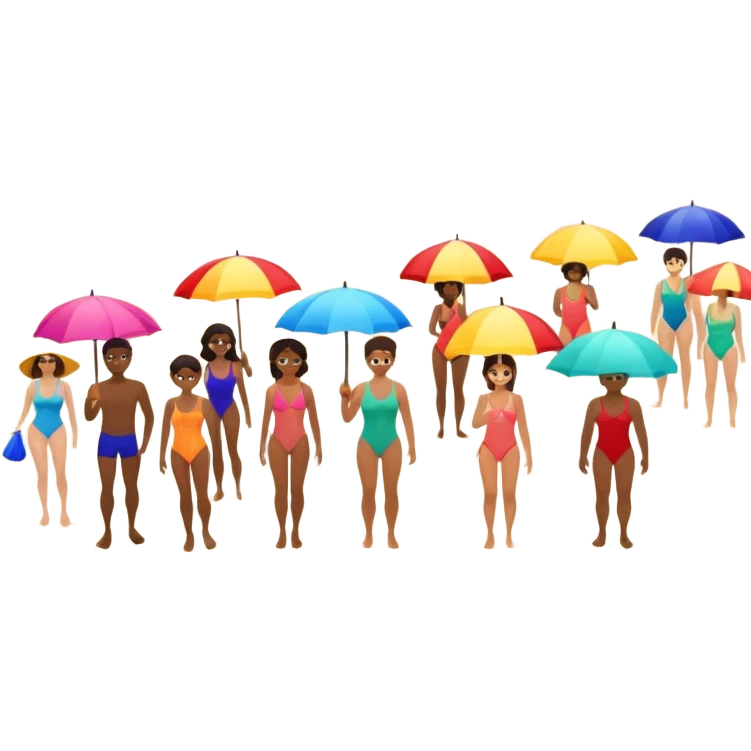 abstract art people on the beach landscape  emoji