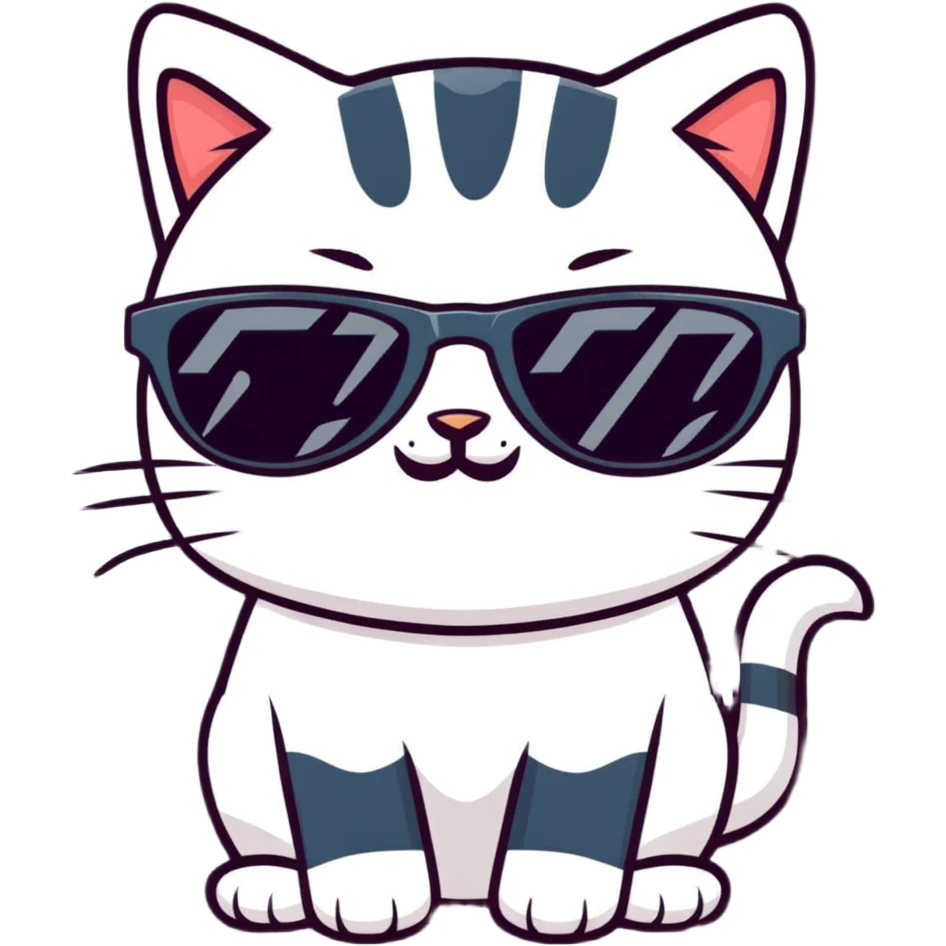 Cat with sunglasses emoji