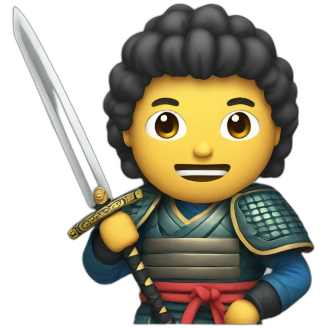Samurai holding à ballons sword emoji