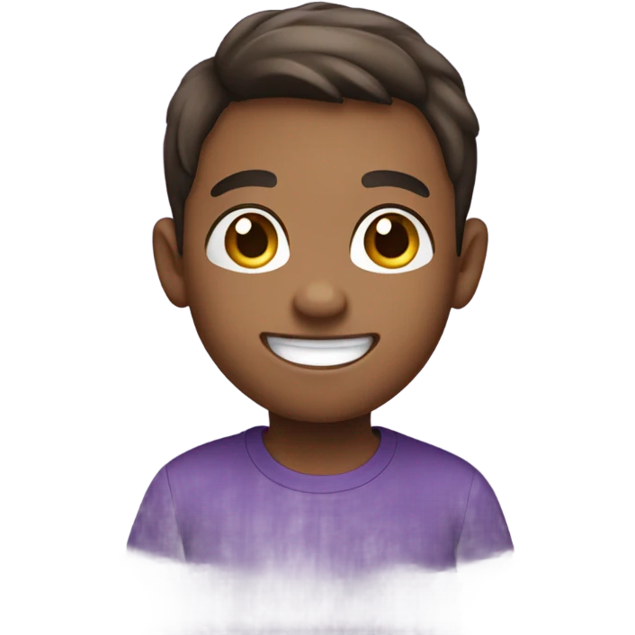 smiling boy in purple shirt emoji