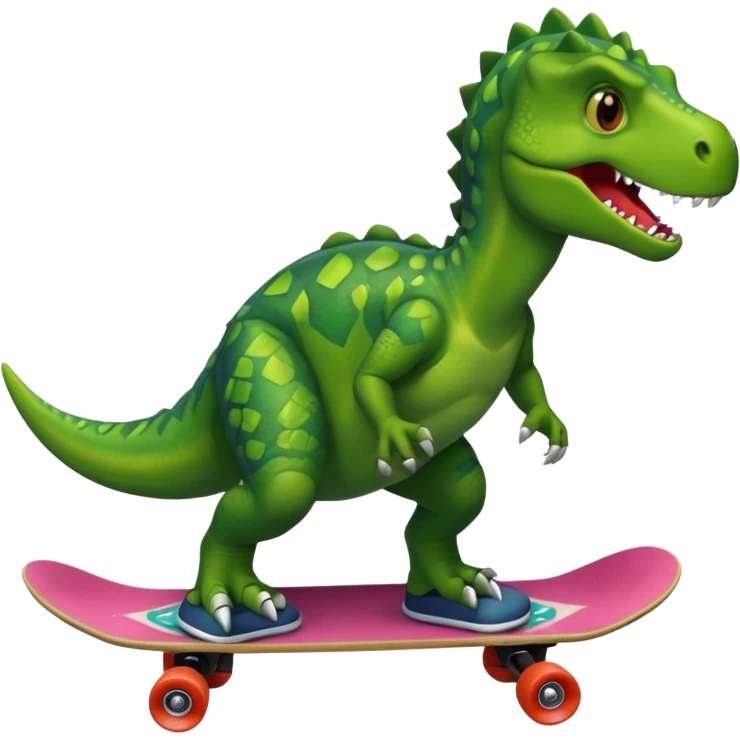 Dinosaur on a skateboard emoji