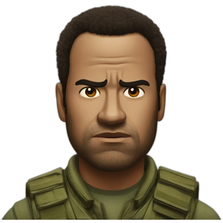 frowning kirk from tropic thunder emoji