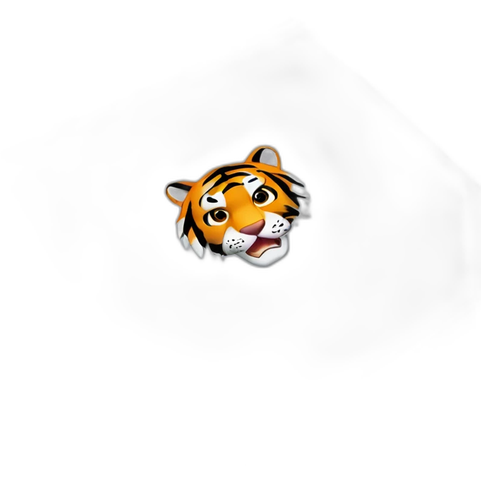 A tiger on a MacBook emoji