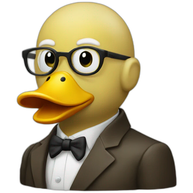 rubber duck with the face of Freud emoji