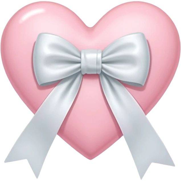 Pastel pink heart with white ribbon emoji