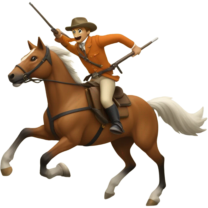 Person on horseback hunting Fox  emoji